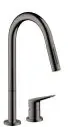 AXOR-HG-AXOR-Citterio-M-2-Loch-Einhebel-Kuechenmischer-220-mit-Ausziehbrause-Polished-Black-Chrome-34822330 gallery number 1